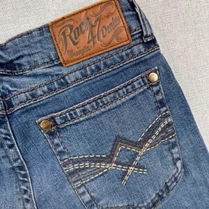 Wrangler Rock 47 Denim Slim Straight Jeans Men 30x33 Blue Western Denim Cowboy